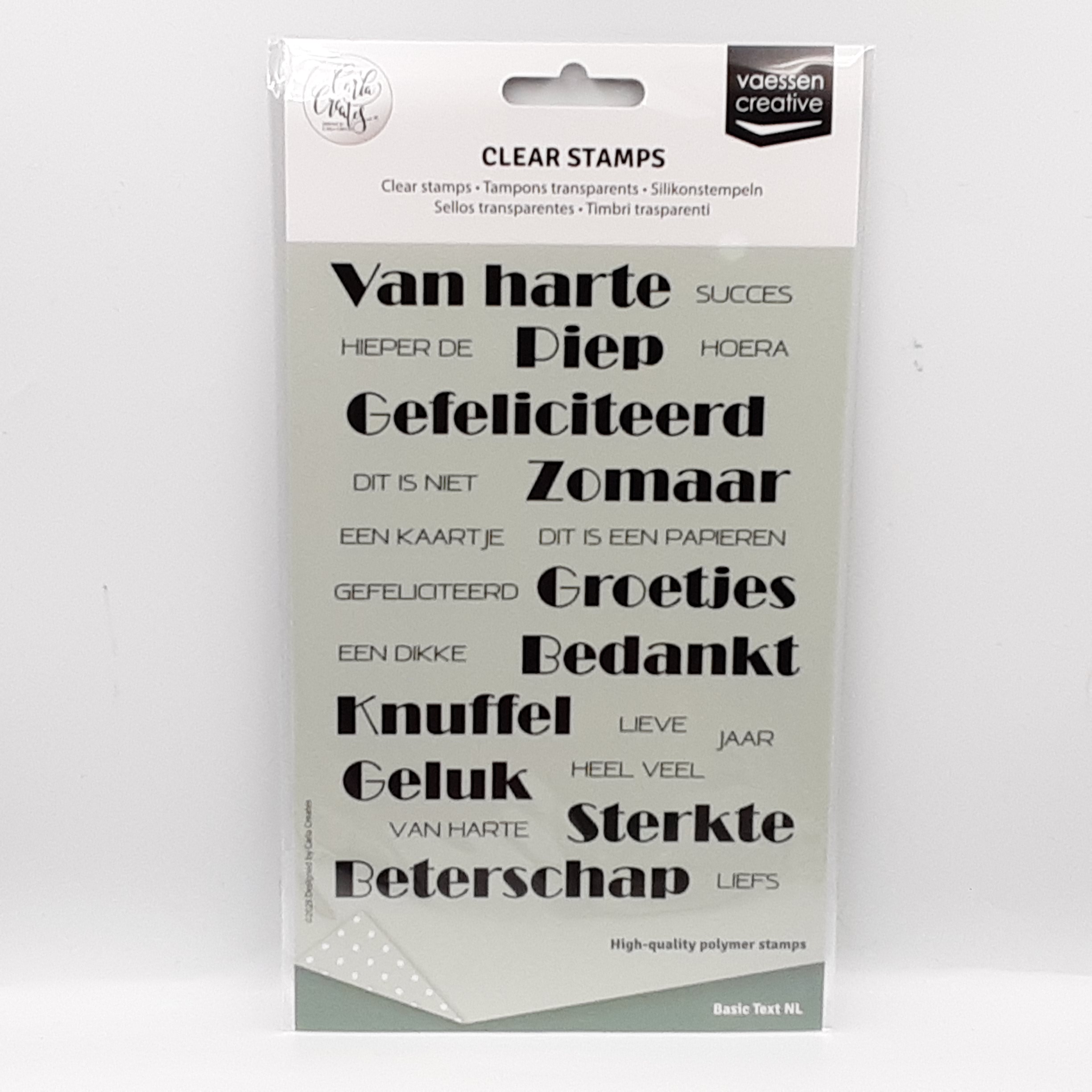 Clear stamp basic text nl