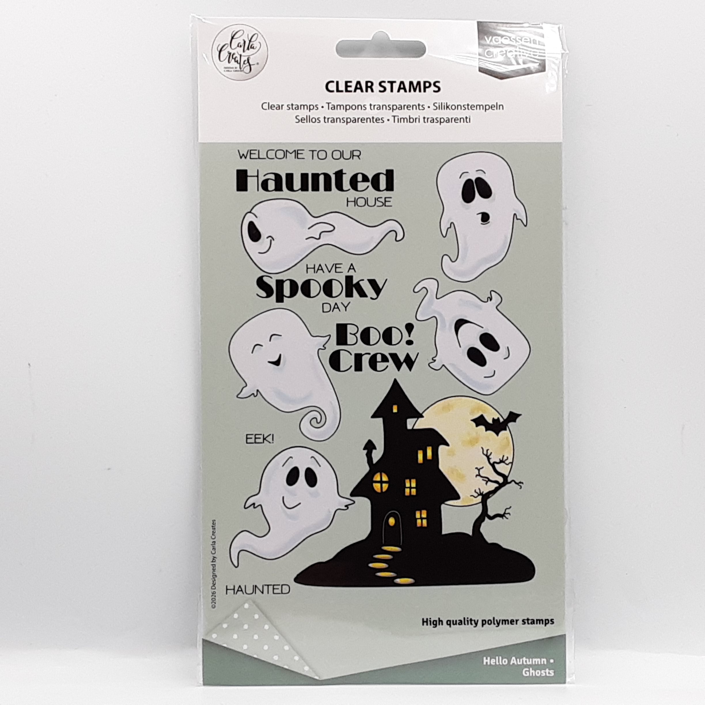 Hello autumn clear stamp ghosts