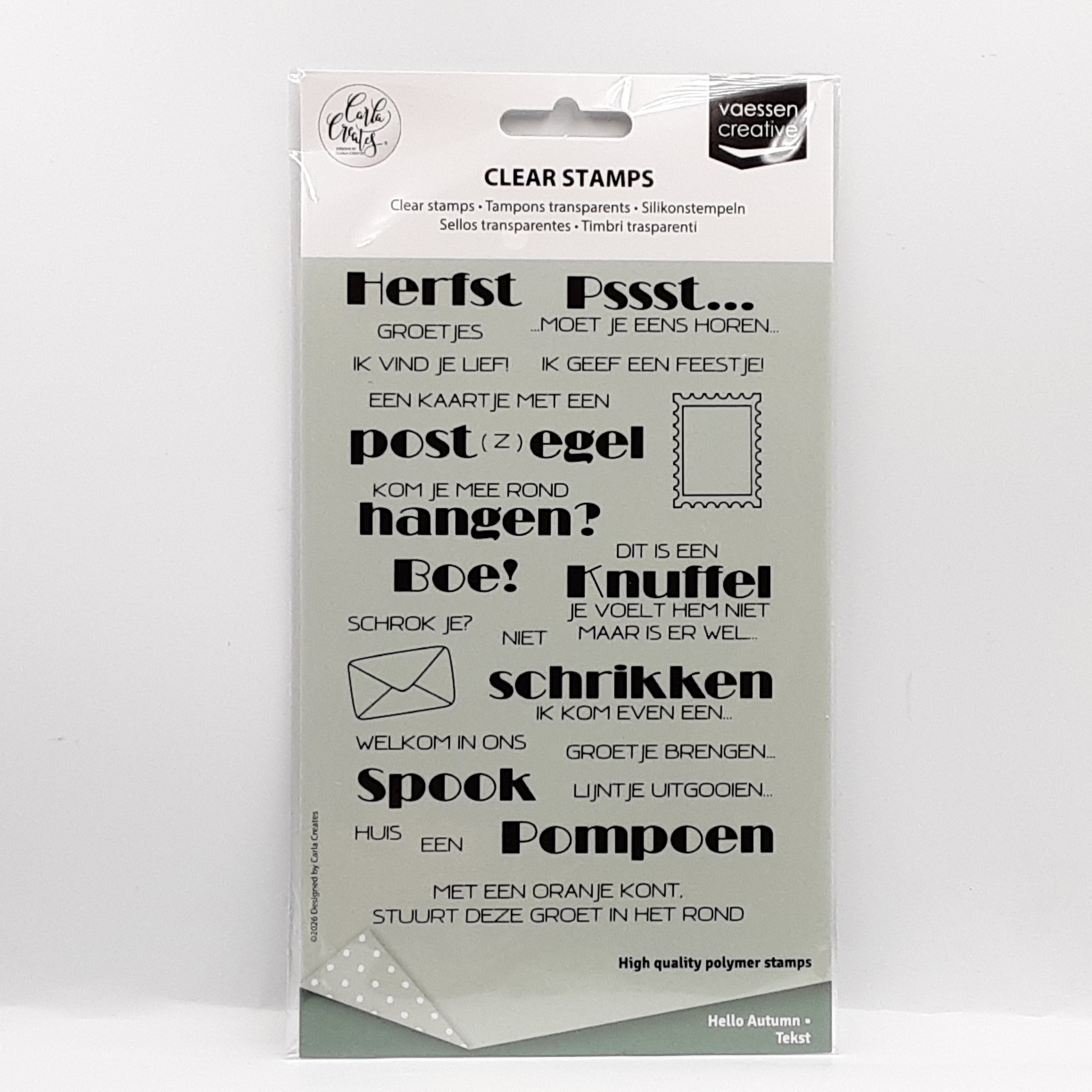 Hello autumn clear stamp tekst NL
