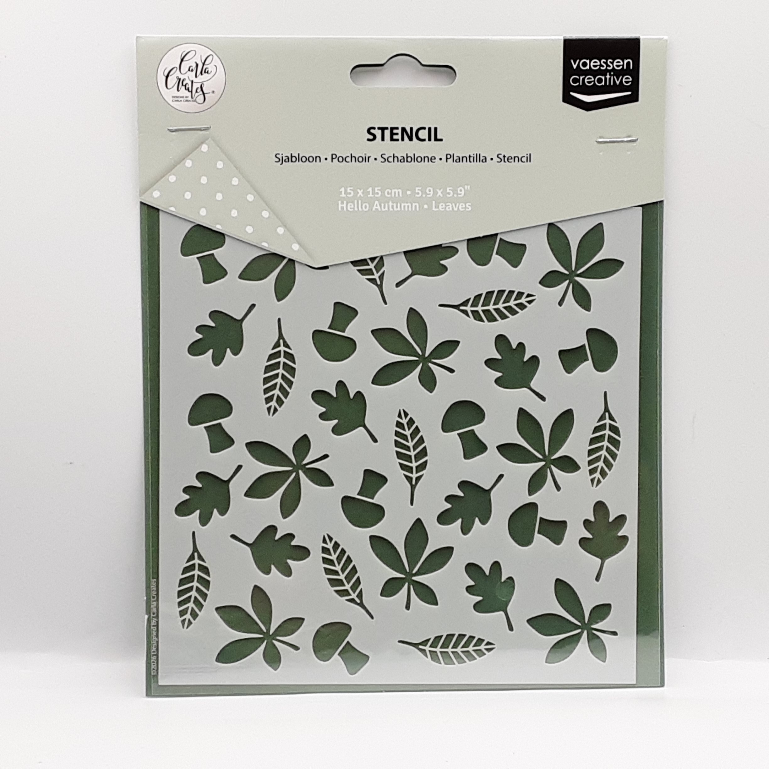 Hello autumn mask stencil leaves