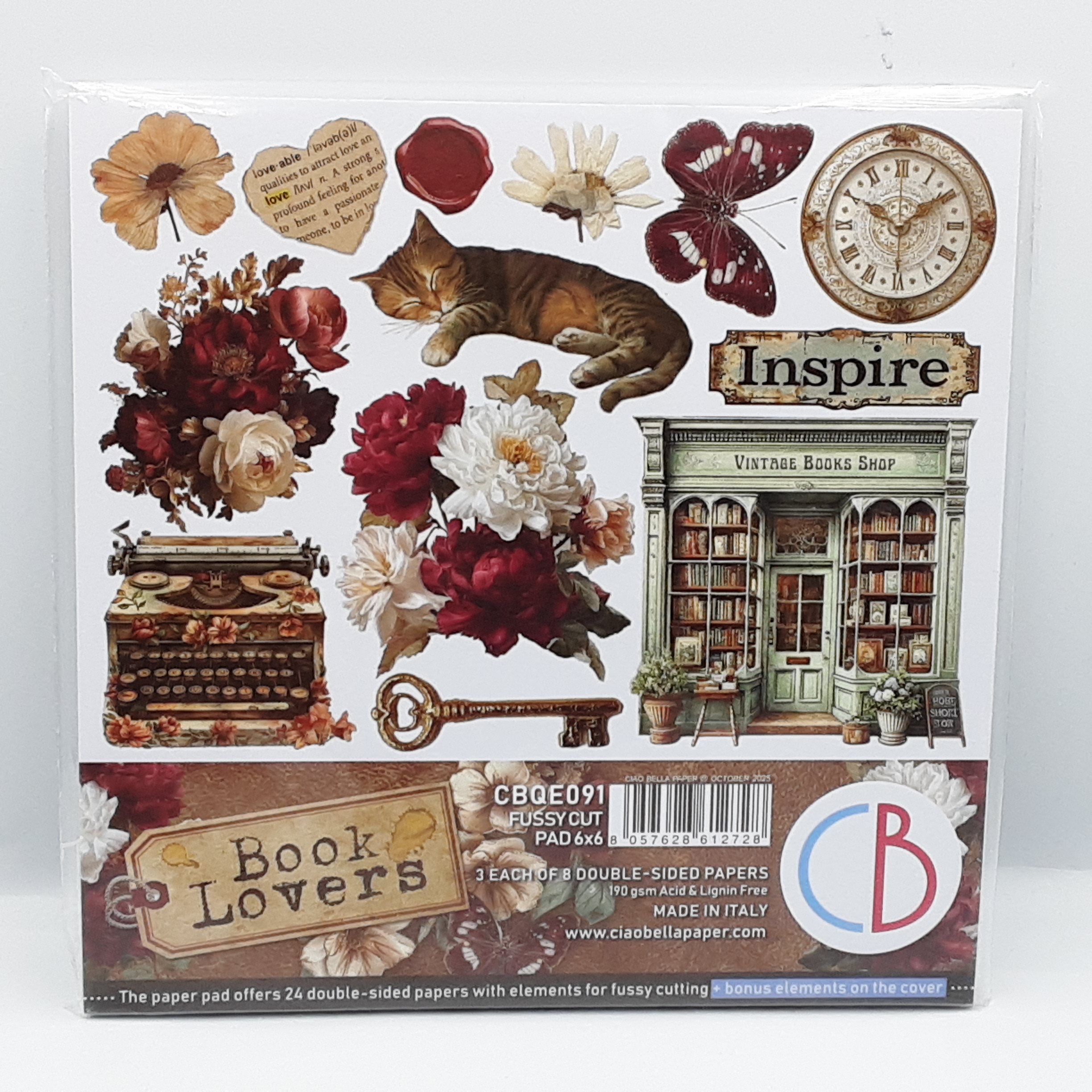 Book lovers fussy cut pad