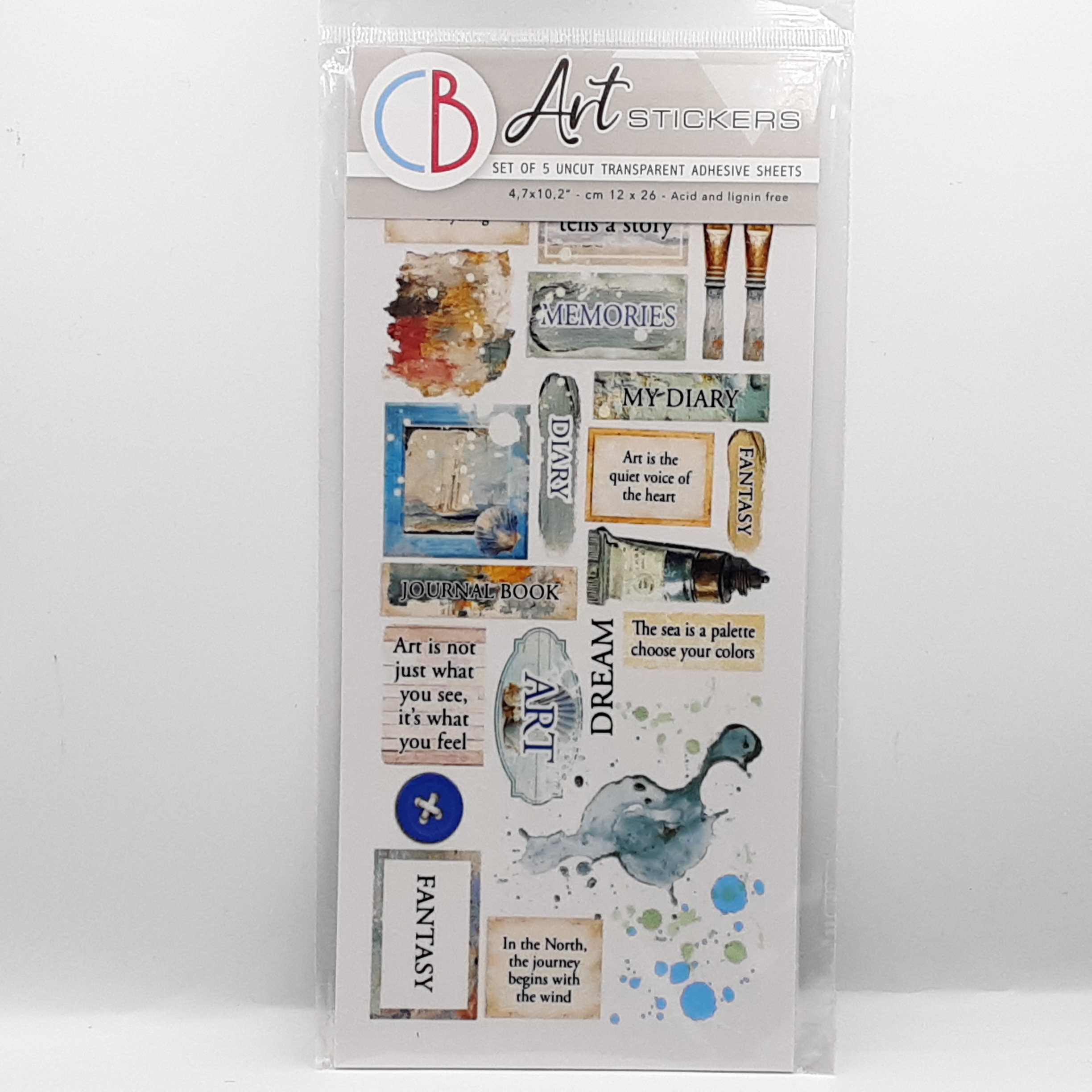 An artist journey sticker set