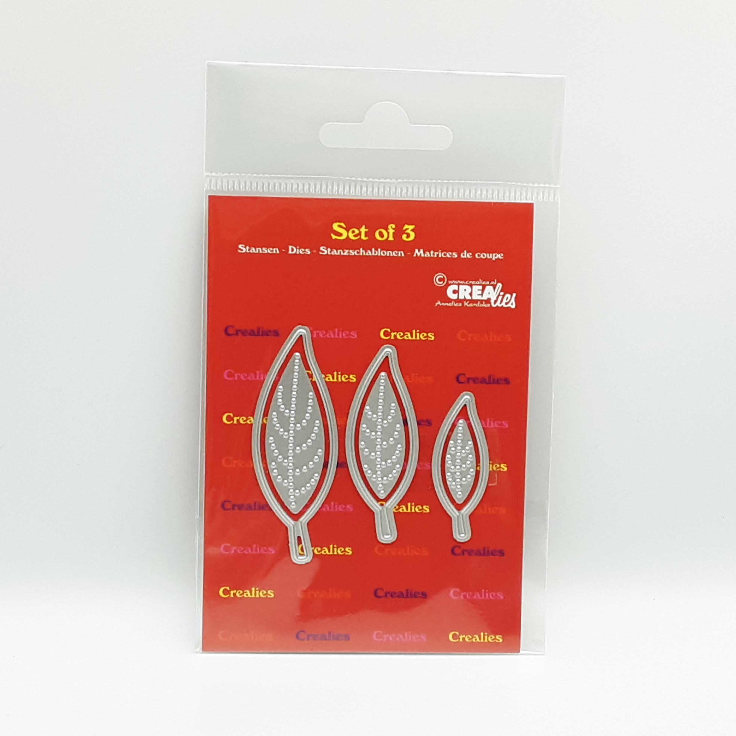 Set of 3 solid leaves21with or without dots spiegelbeeld
