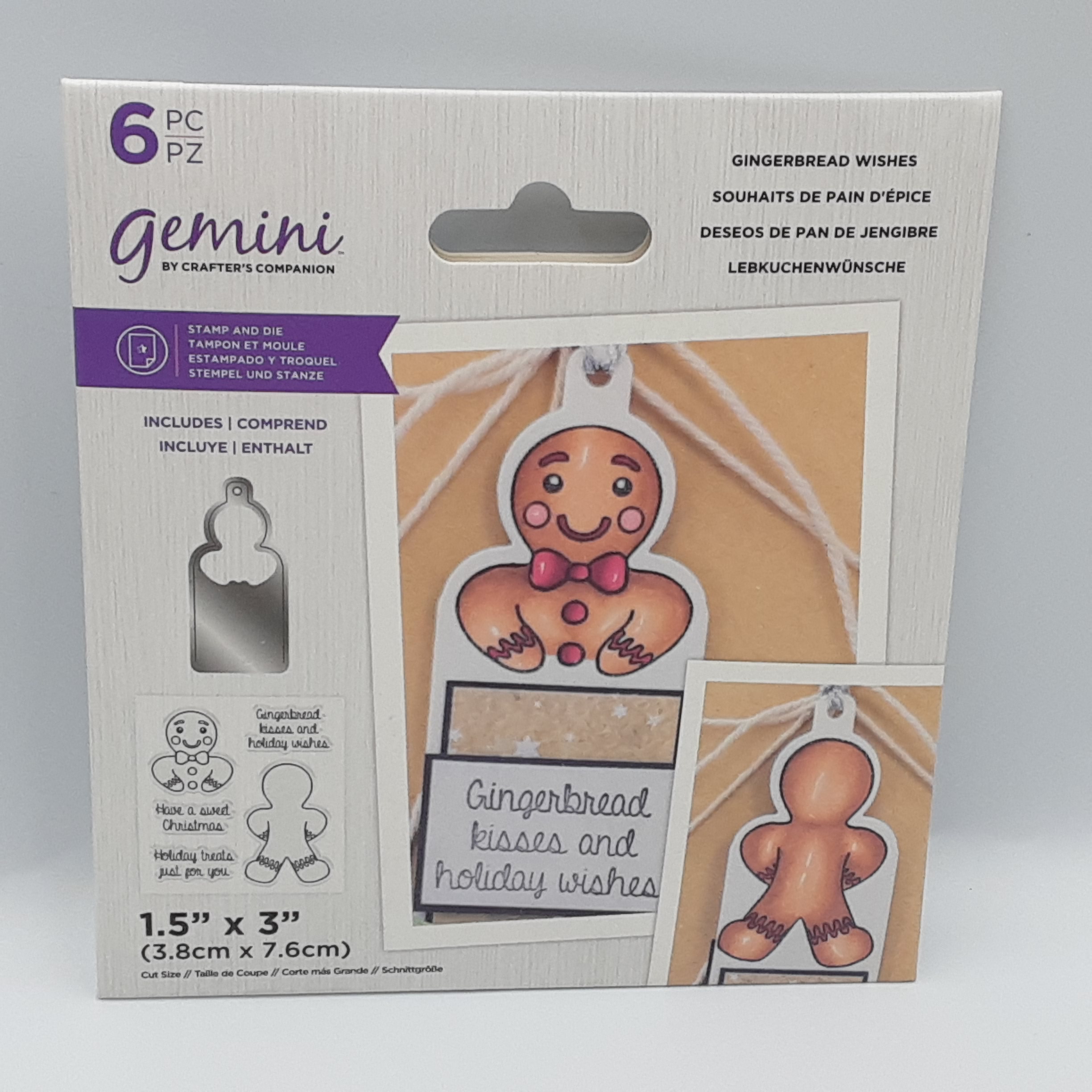 Clear stamp and die gingerbread wishes