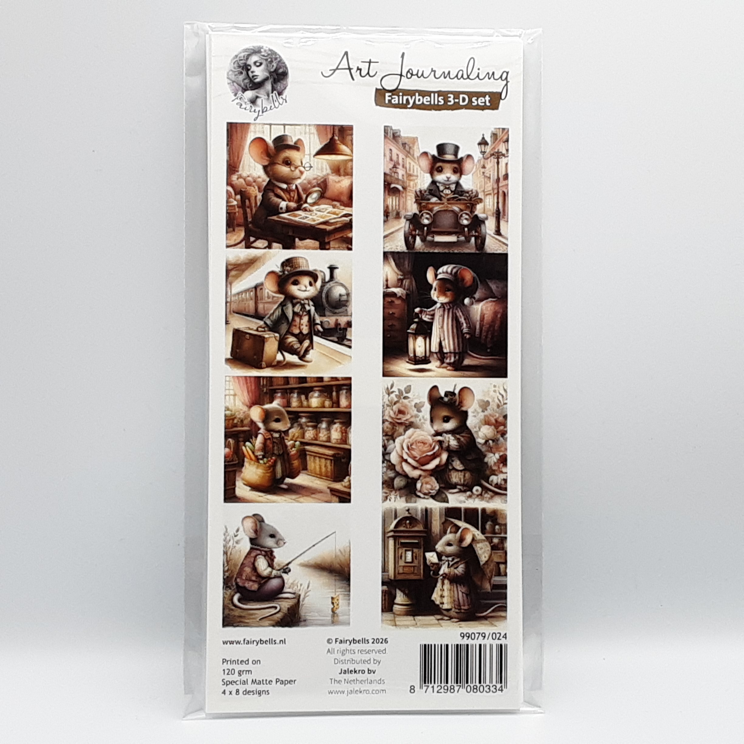 3D setje vintage muizen mannekes