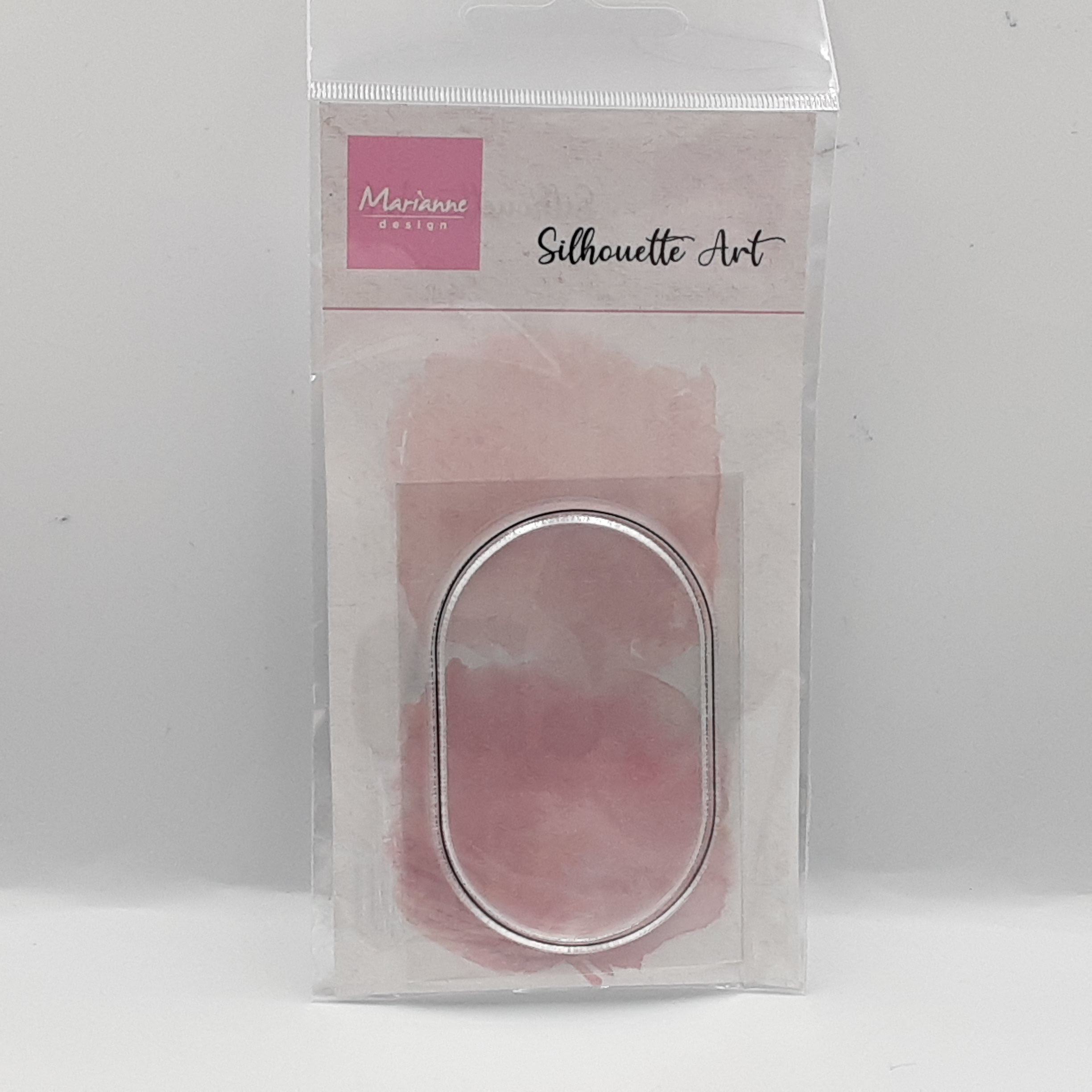 Clear stamp silhouette art oval frame