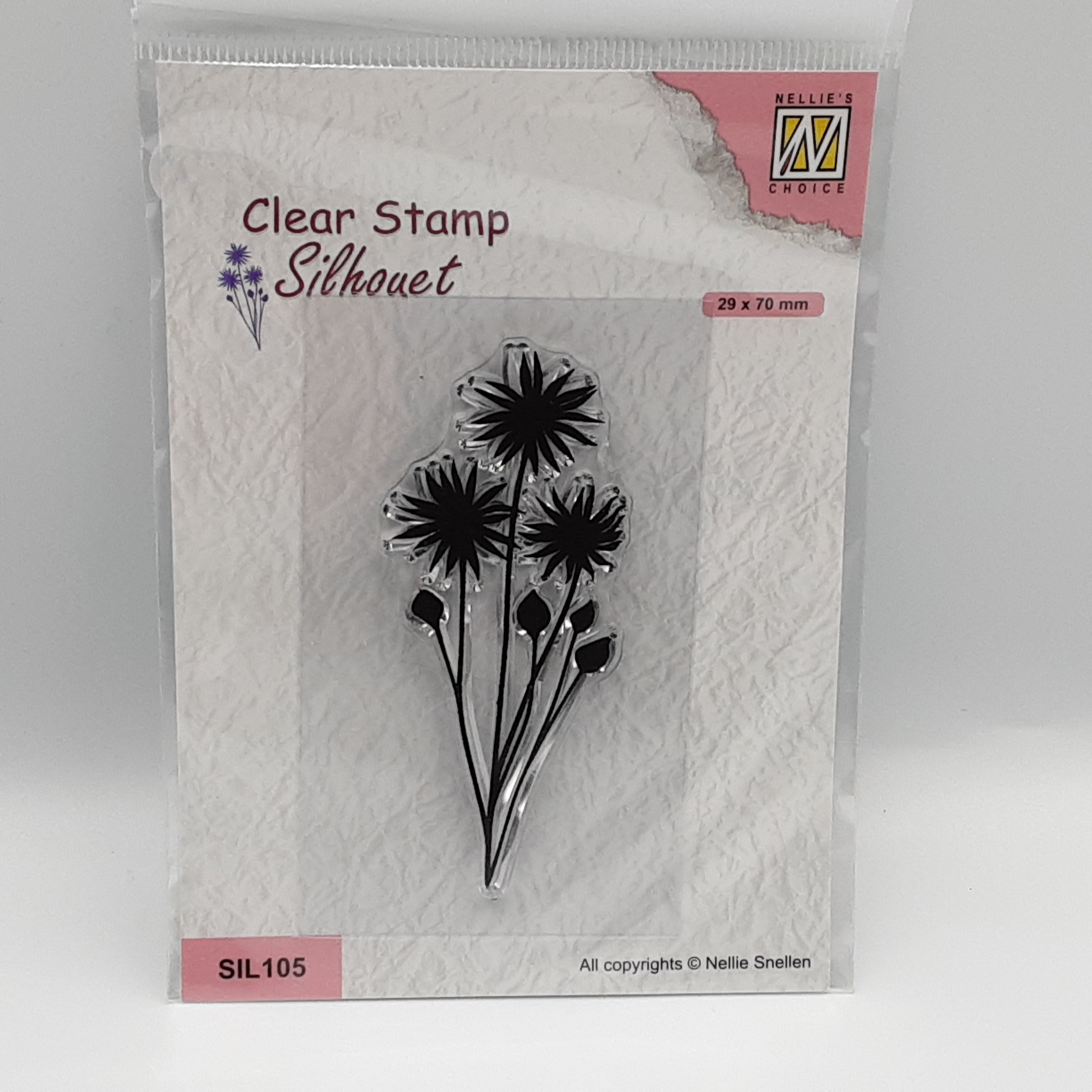 Silhouette bloemen 18 clear stamp
