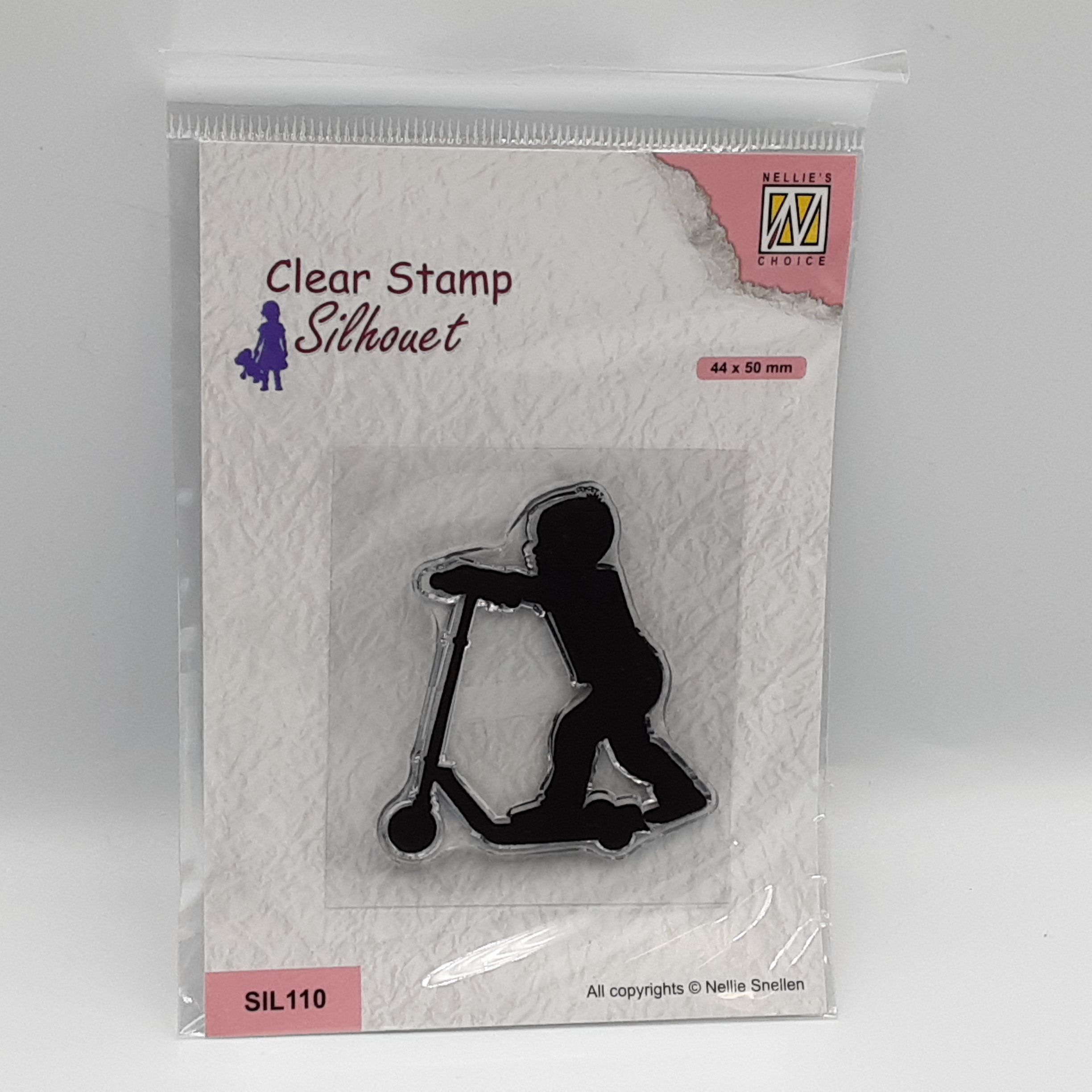 Silhouette jongen met step clear stamp
