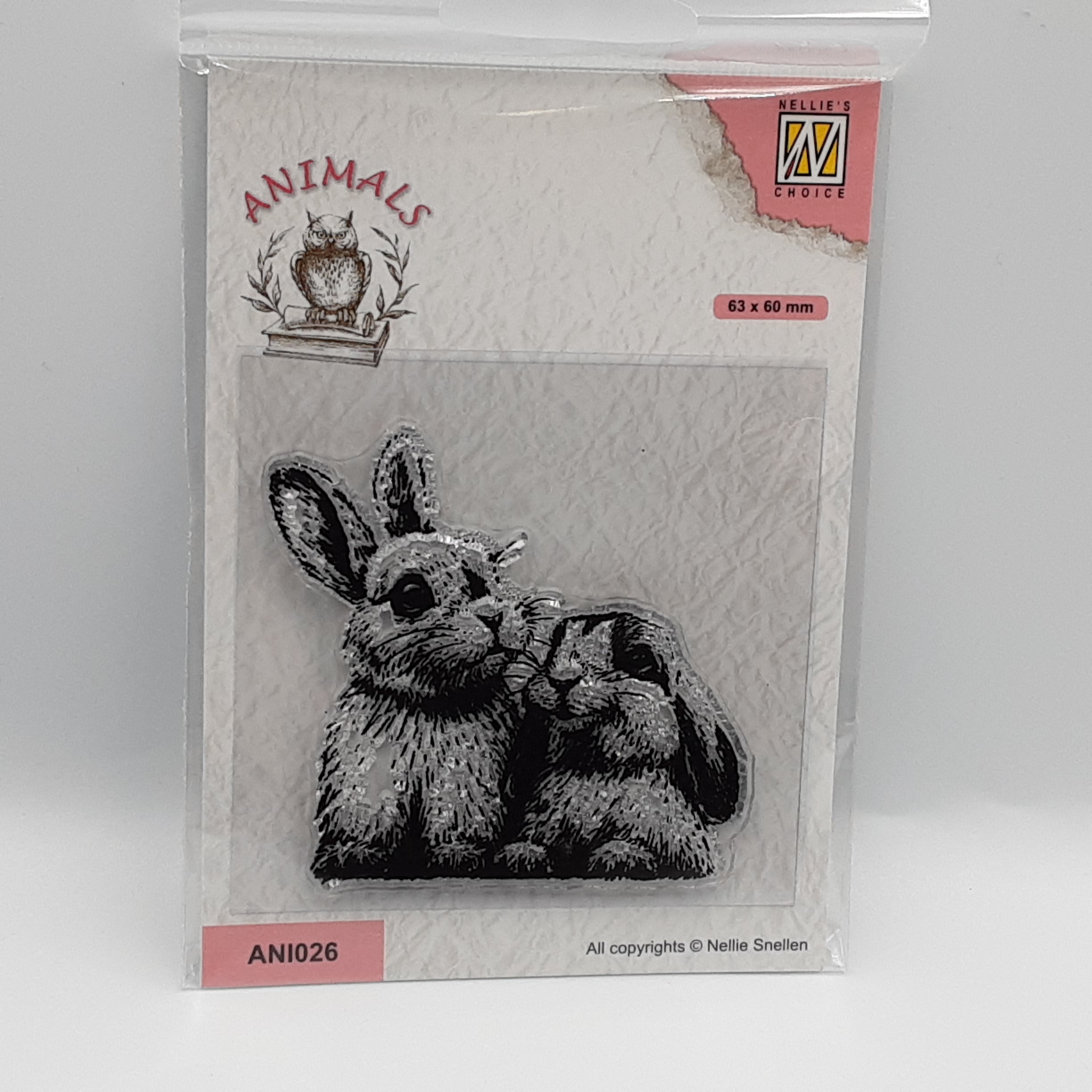 Two rabbits clear stamp