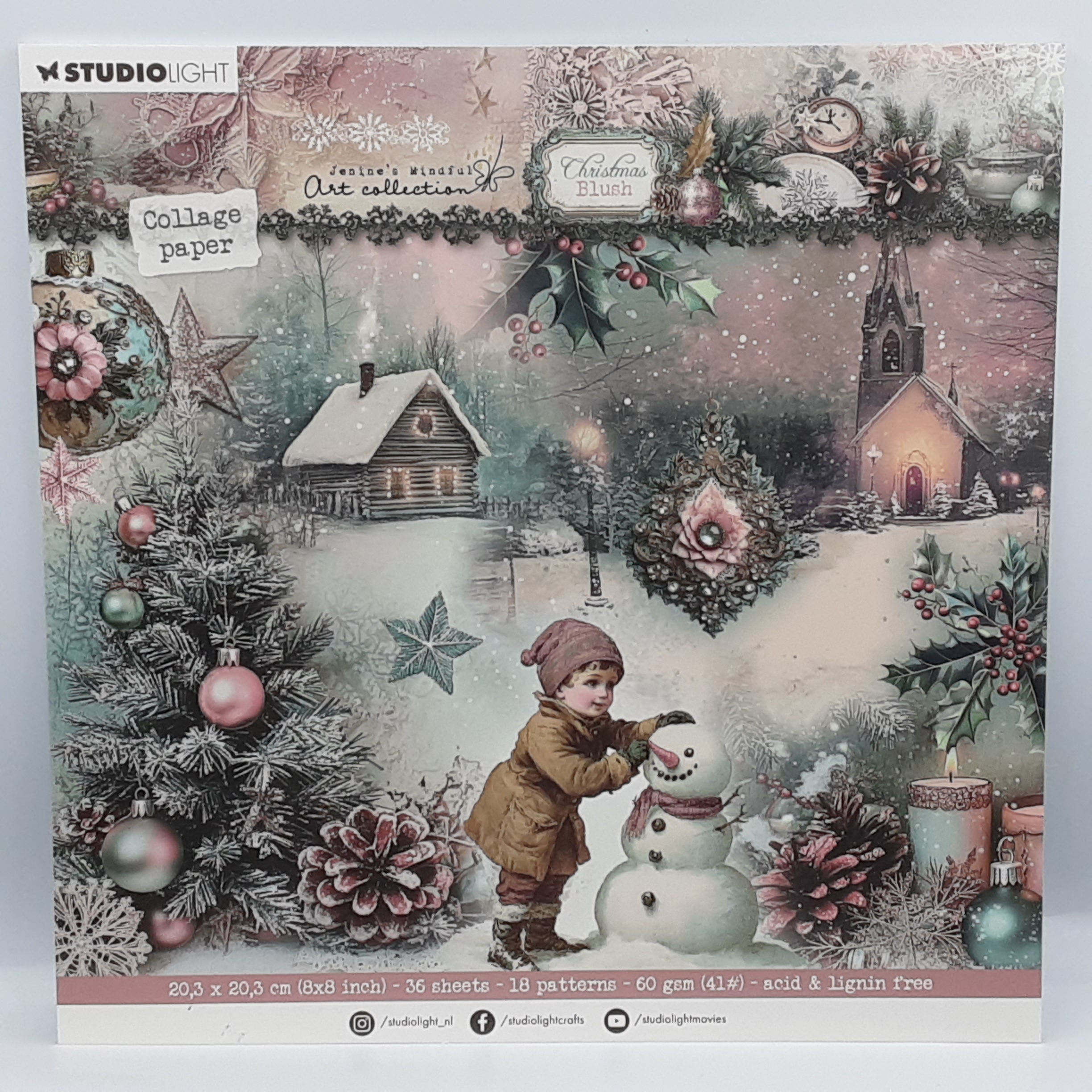 Christmas blush collage paper pad