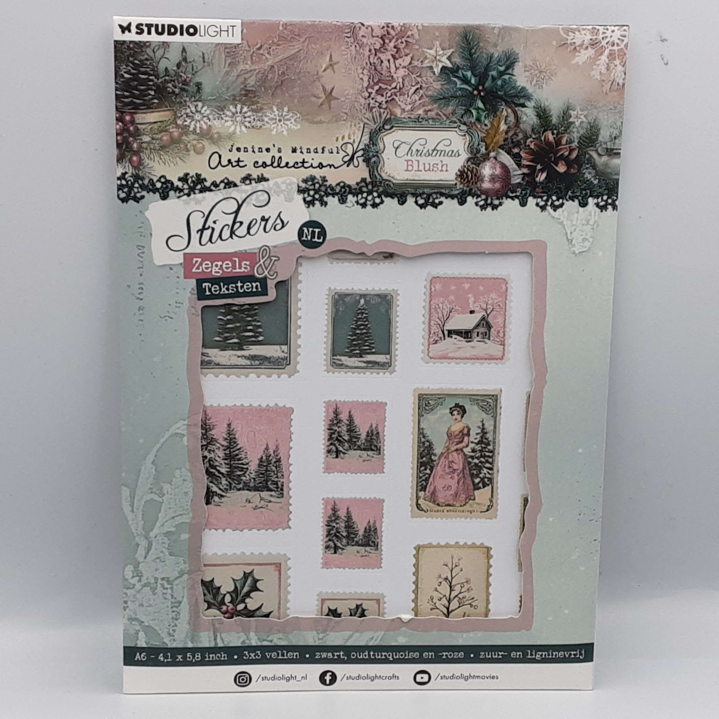 Christmas blush sticker zegels en teksten NL