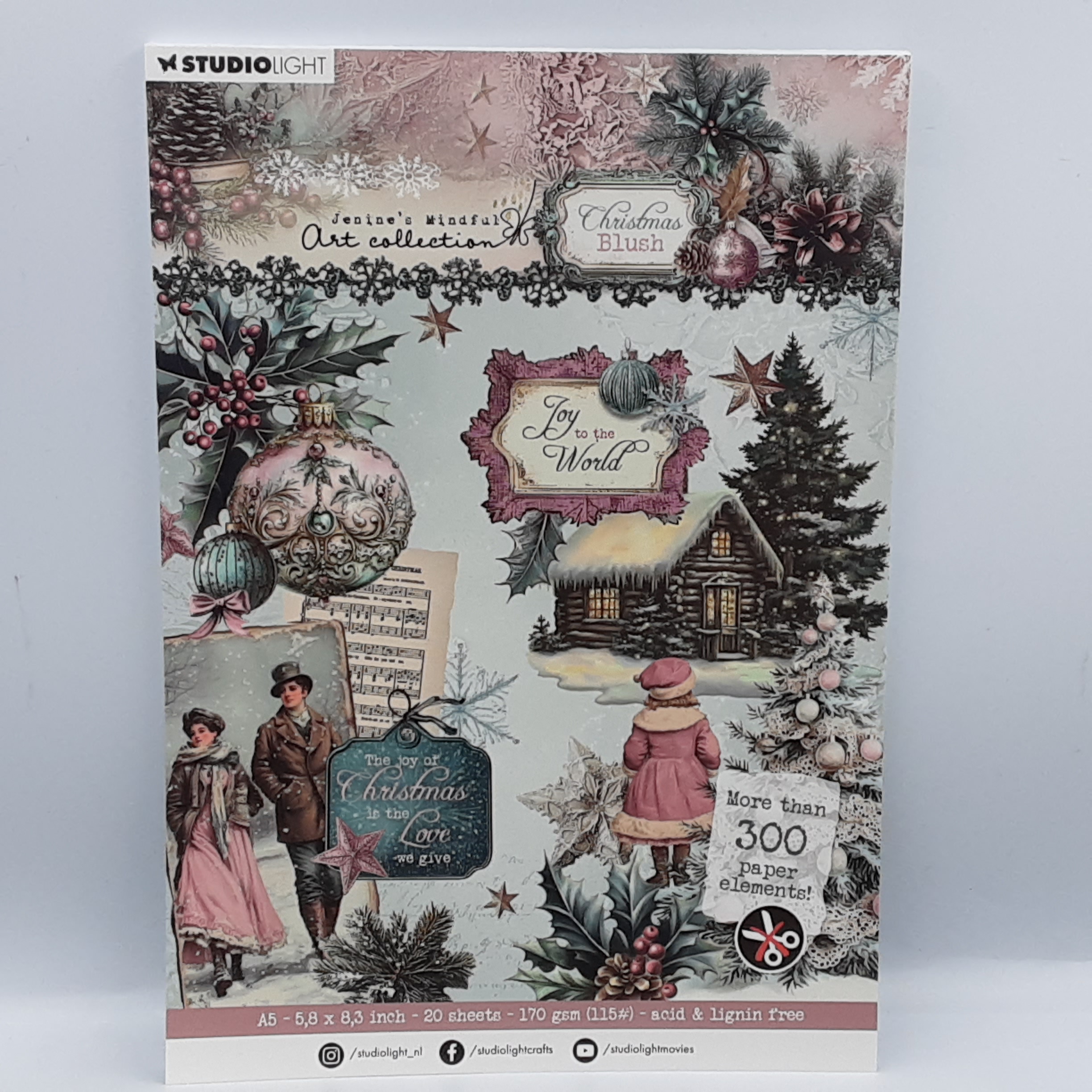 Christmas blush die-cut paper elements