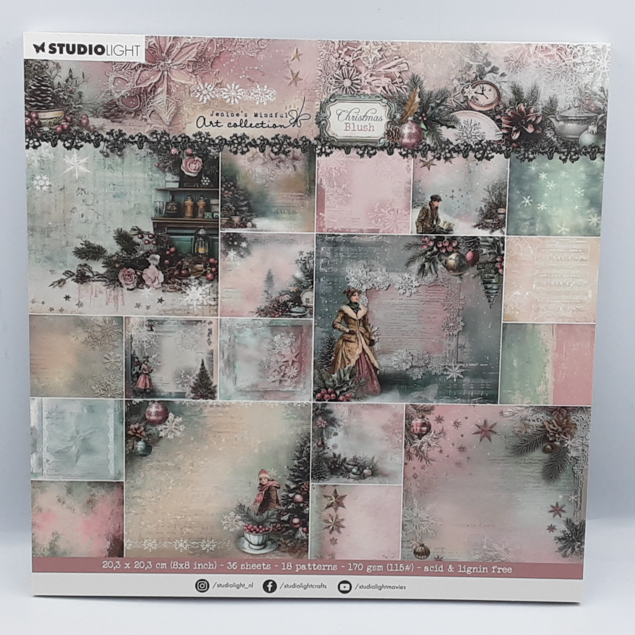 Christmas blush paperpad backgrounds