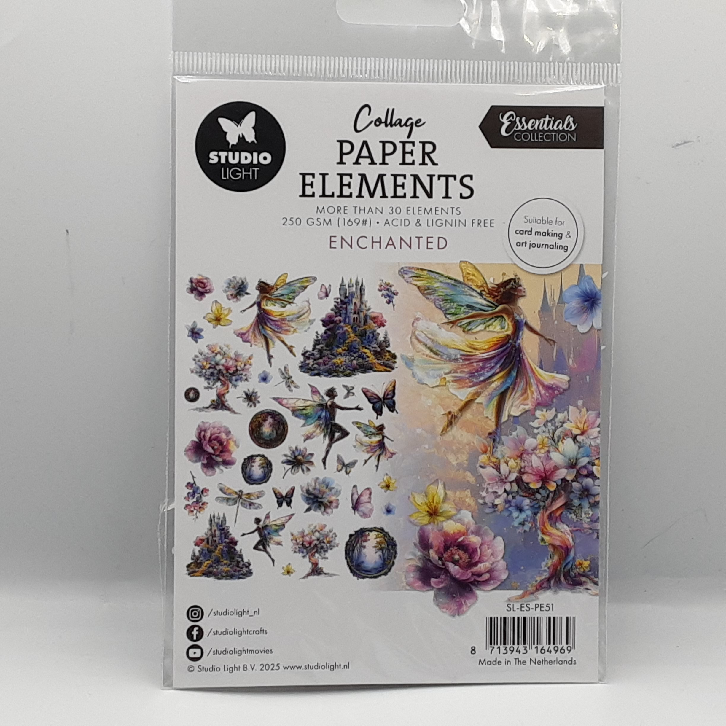 Collage paper elements enchanted