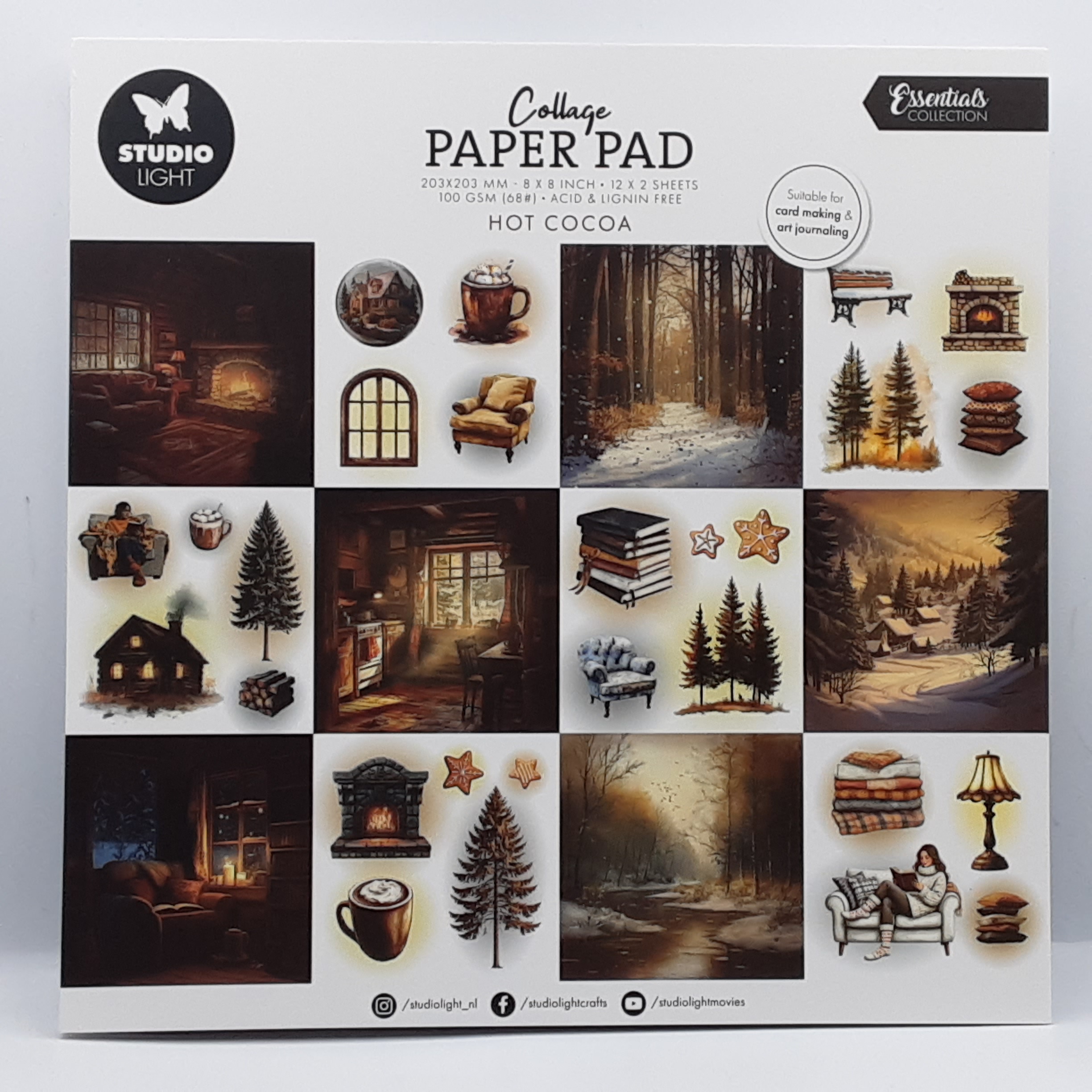 Collage paper pad hot cocoa
