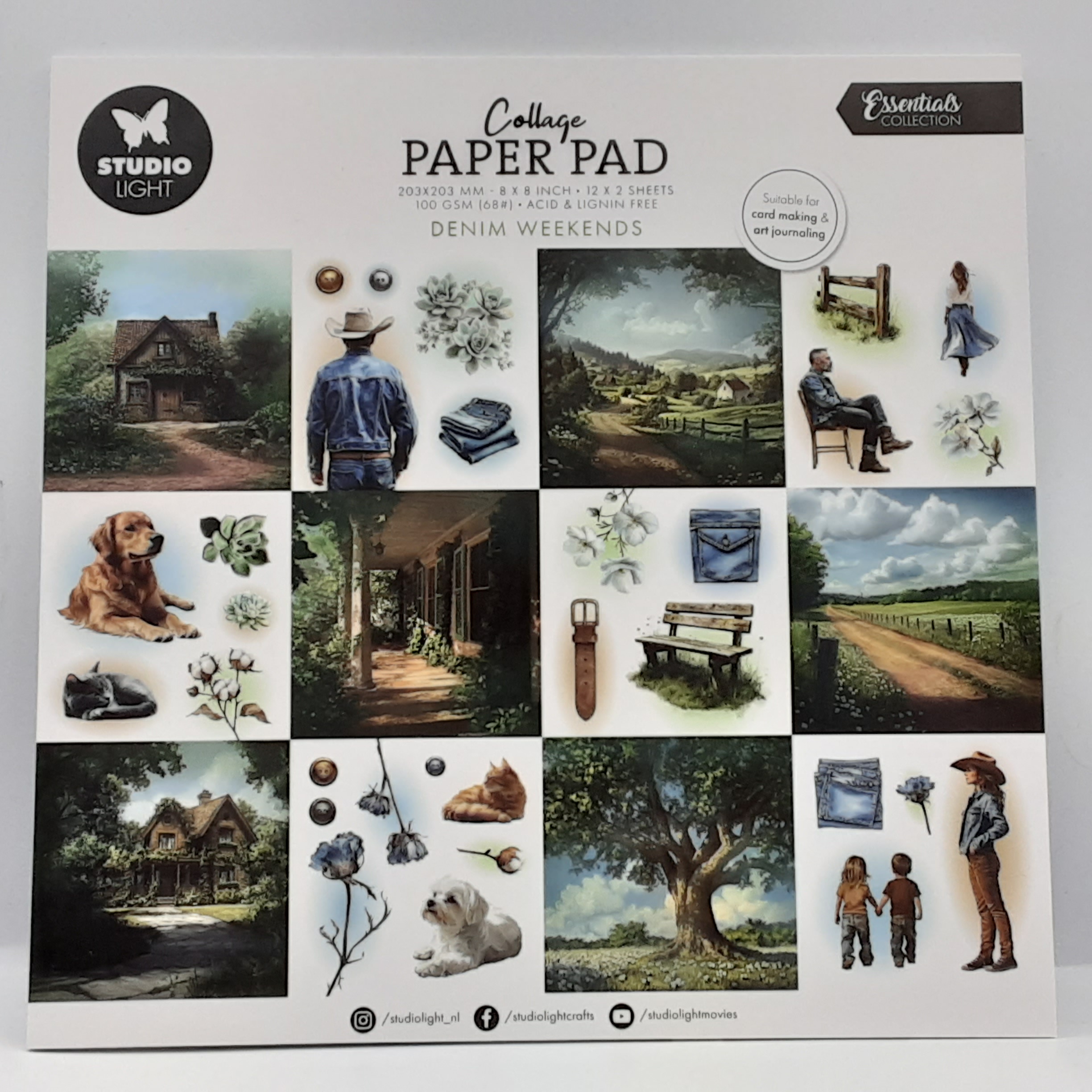 Collage paper pad denim weekends