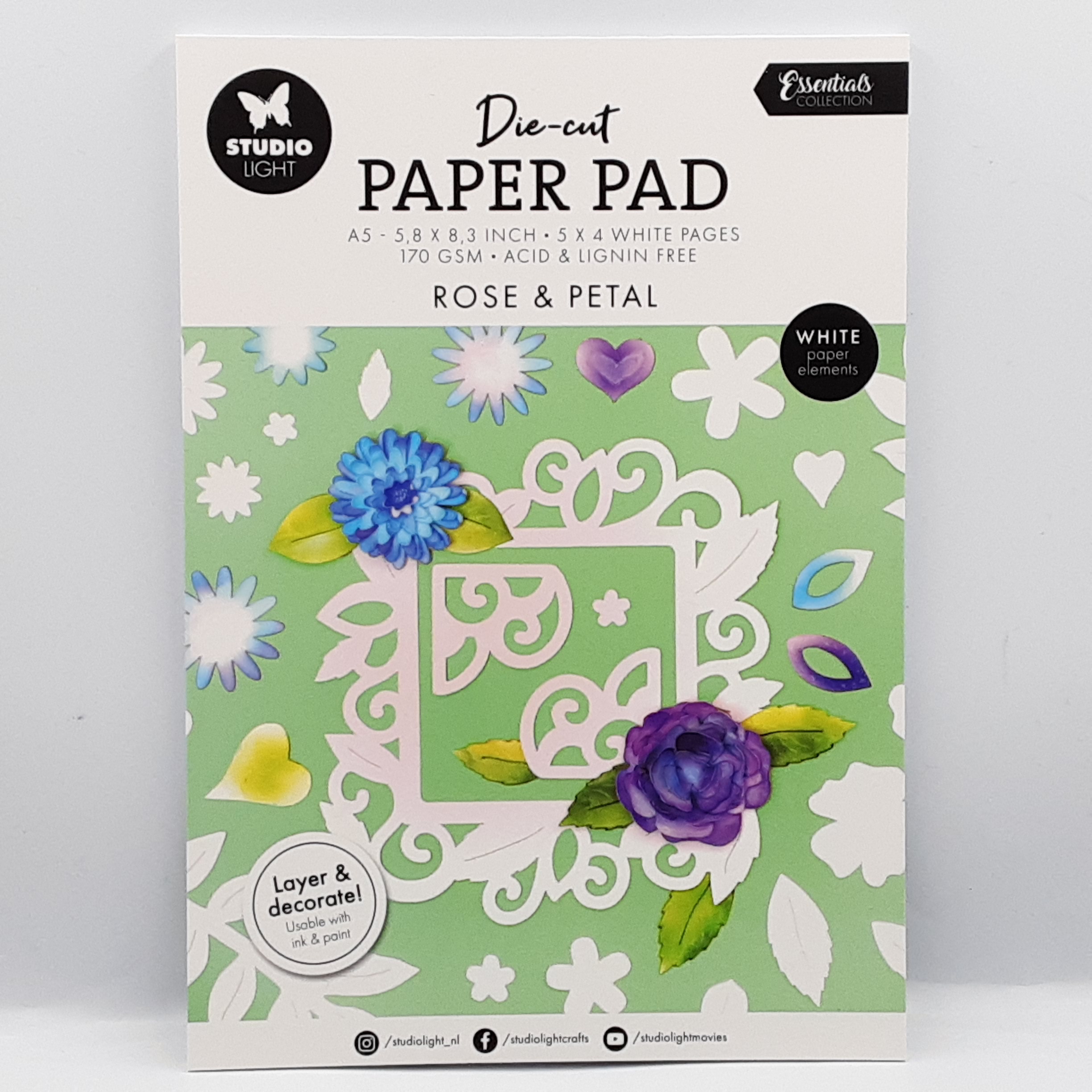 Die-cut paperpad rose & petal