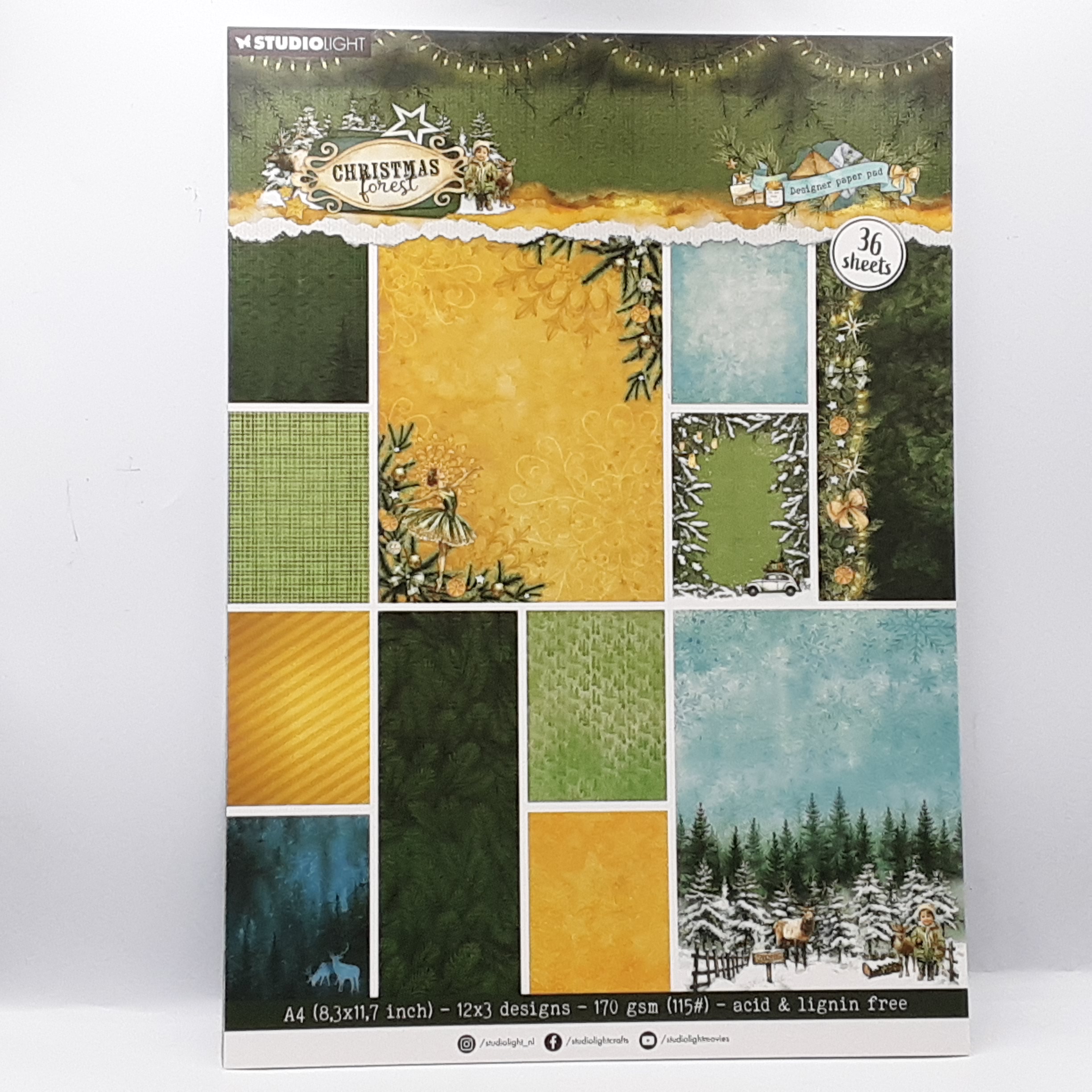Christmas forest designer paper pad backgrounds