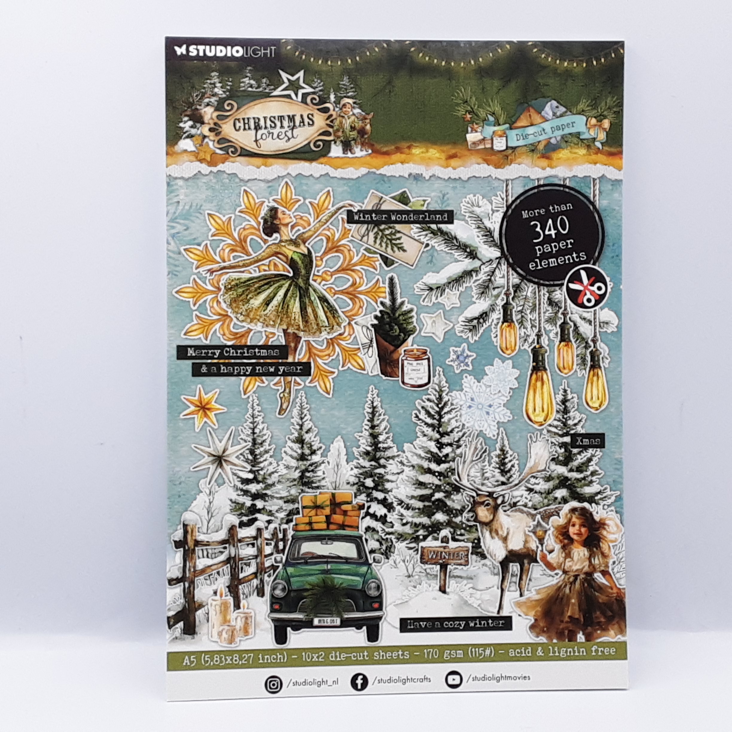 Christmas forest die-cut paper pad A5