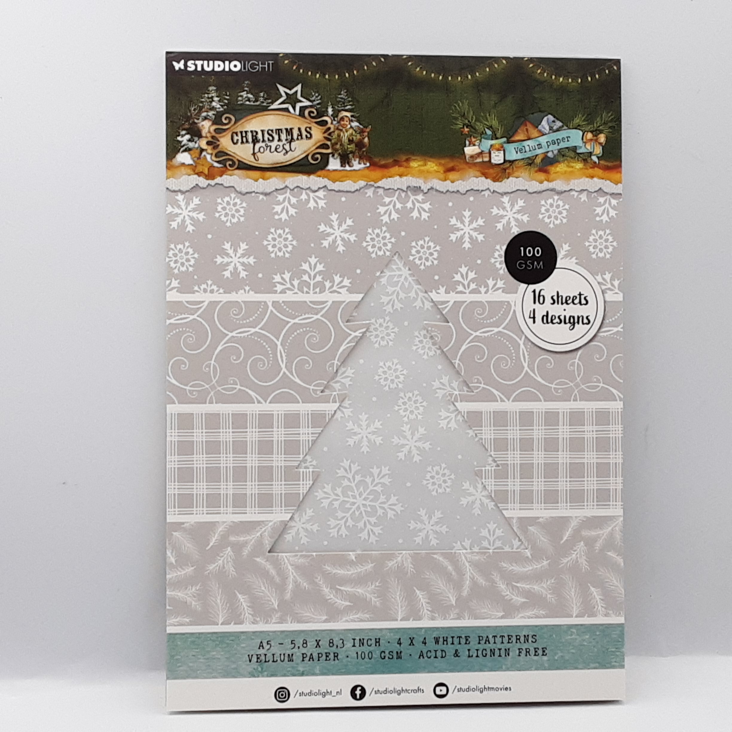 Christmas forest vellum paperpad A5