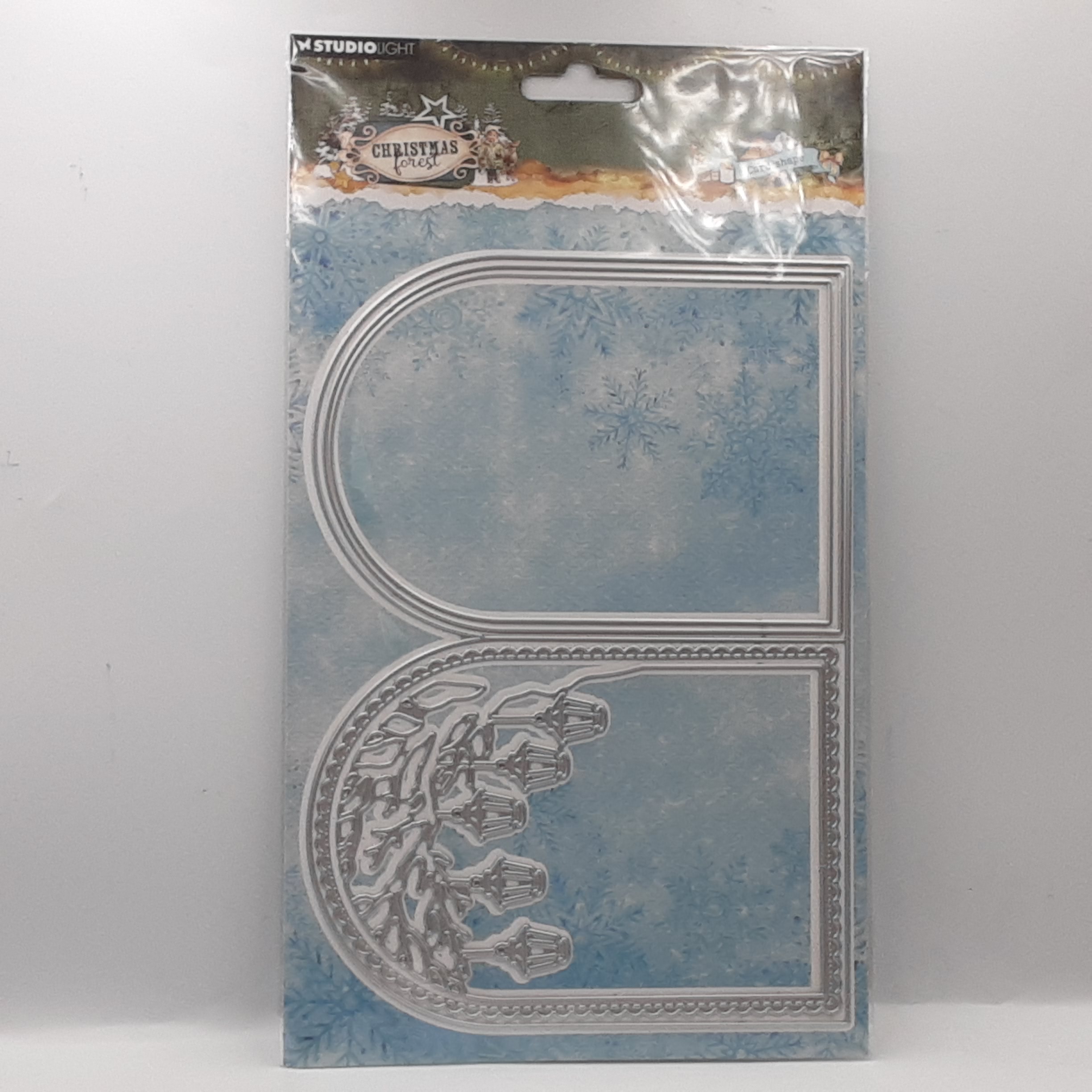 Christmas forest cutting dies card shape