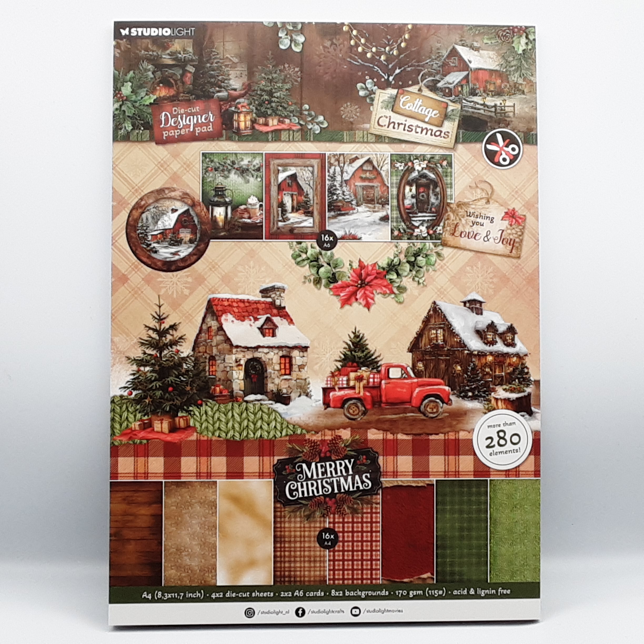 Die-cut designer paperpad cottage christmas