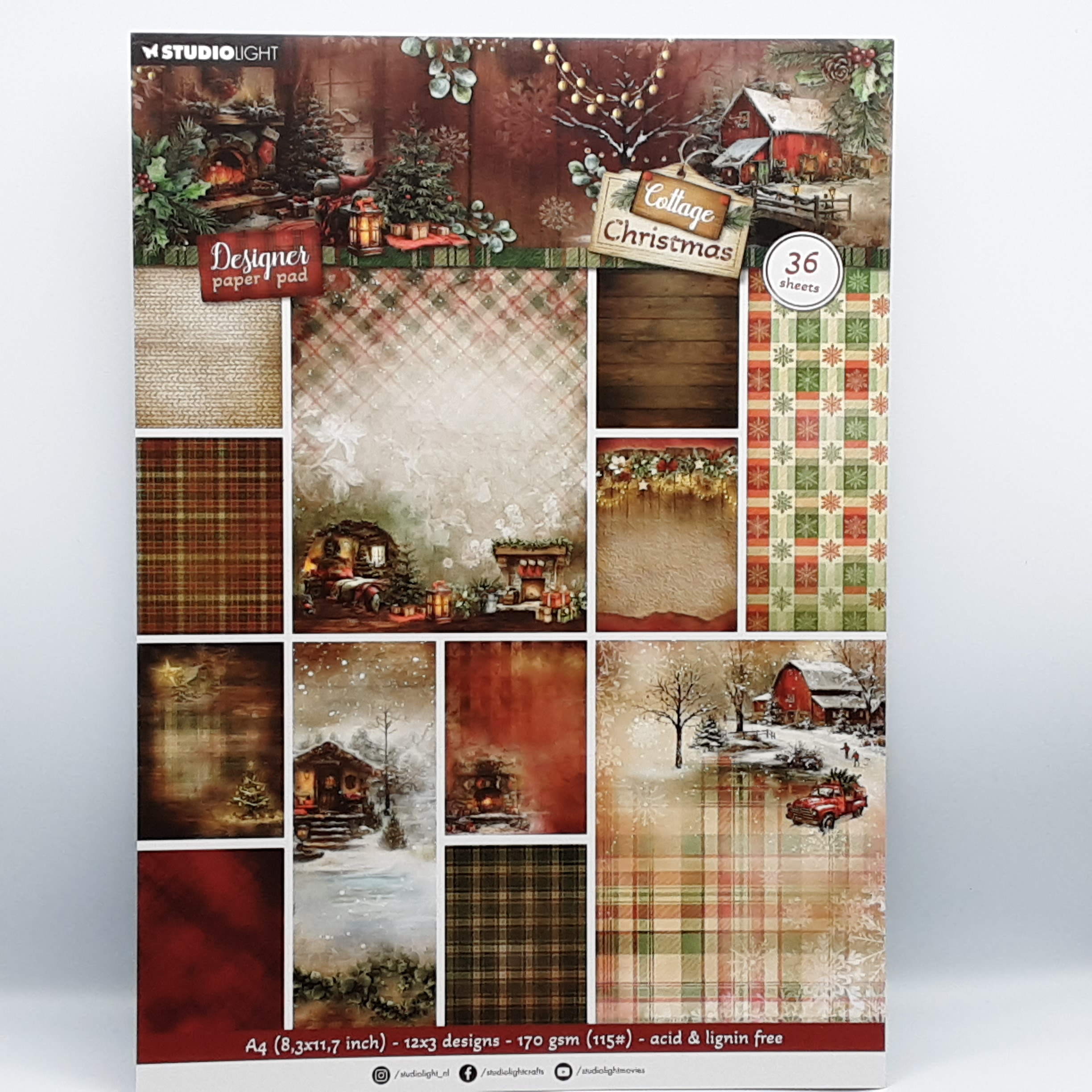 Designer paperpad cottage christmas