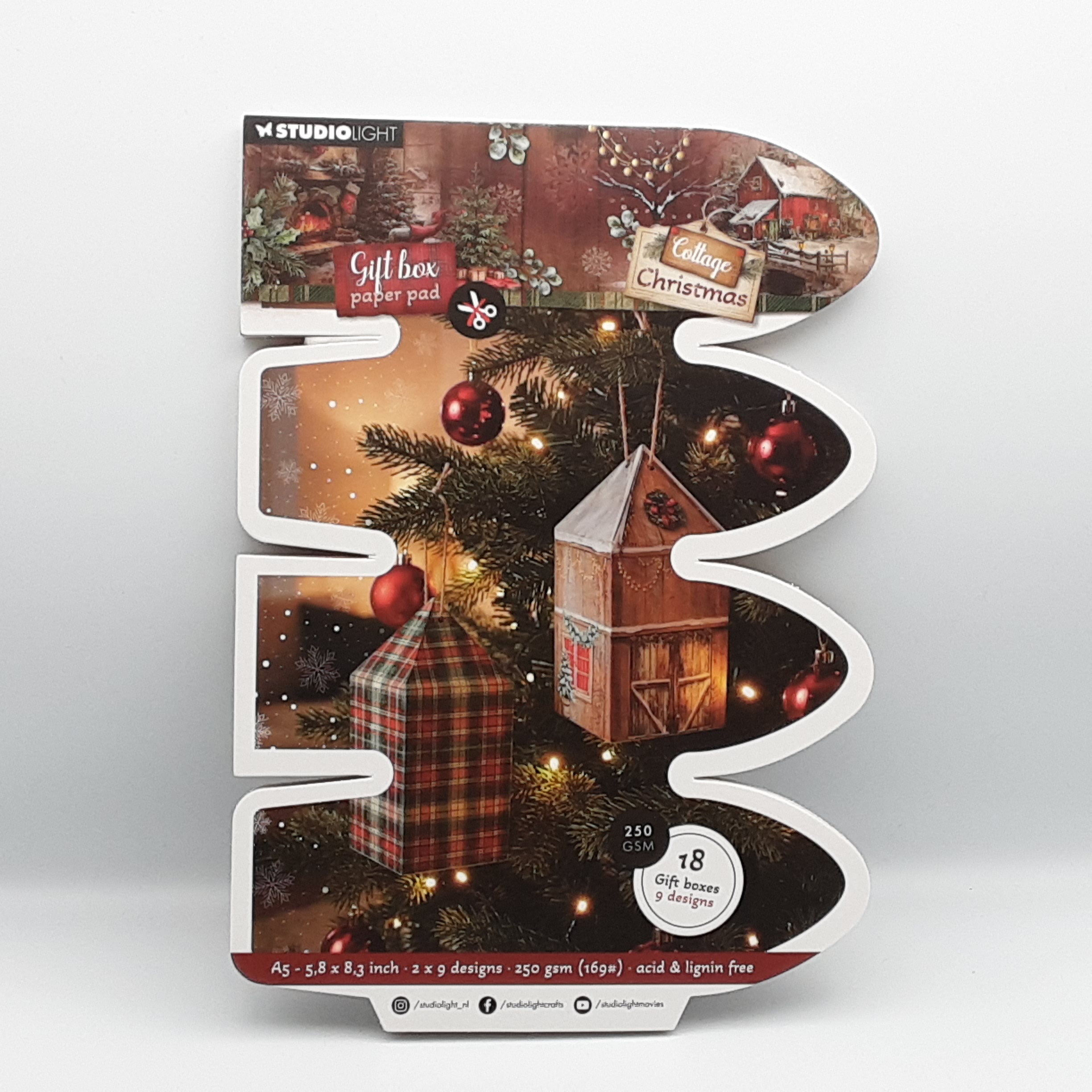 Gift box paperpad cottage christmas house