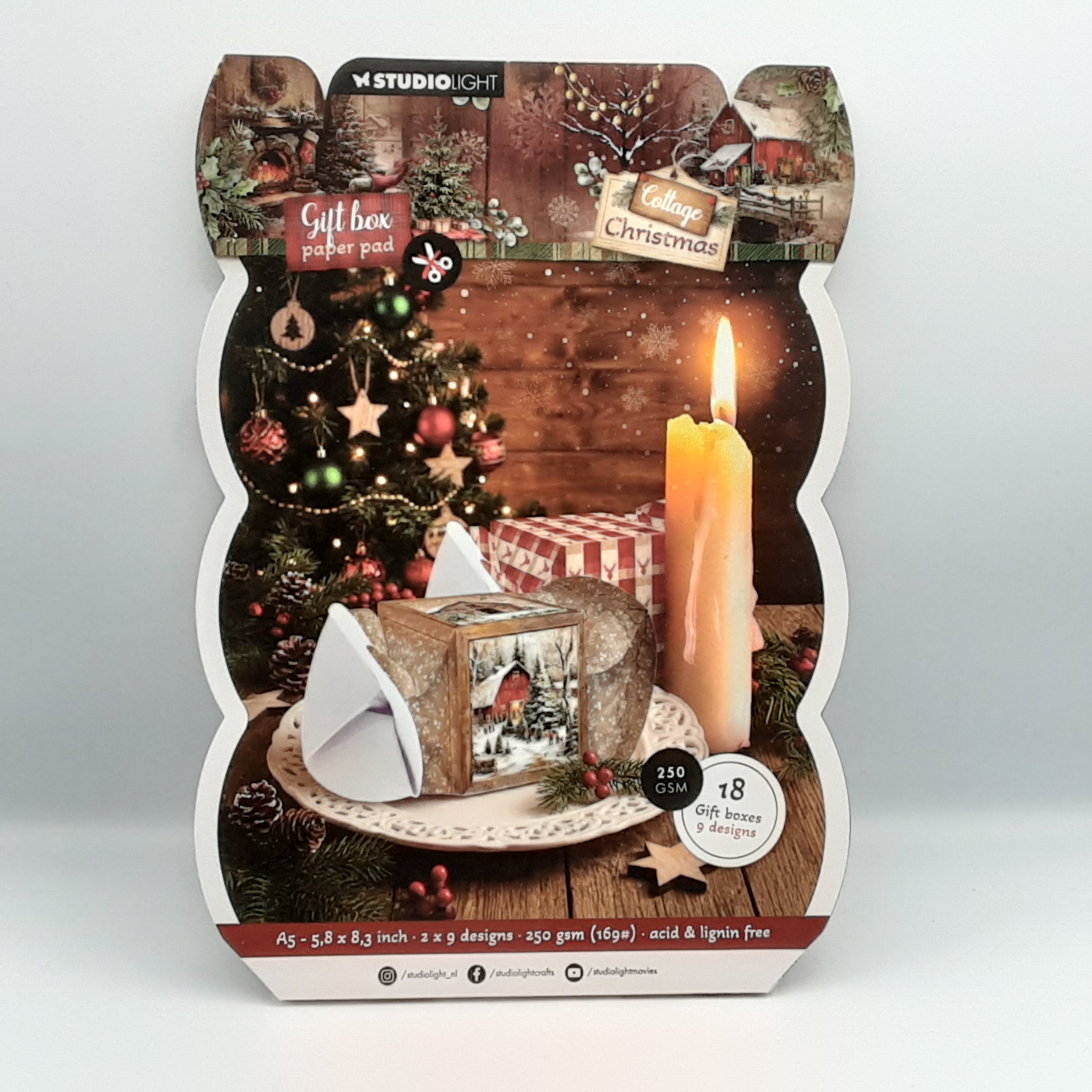 Gift box paperpad cottage christmas cracker