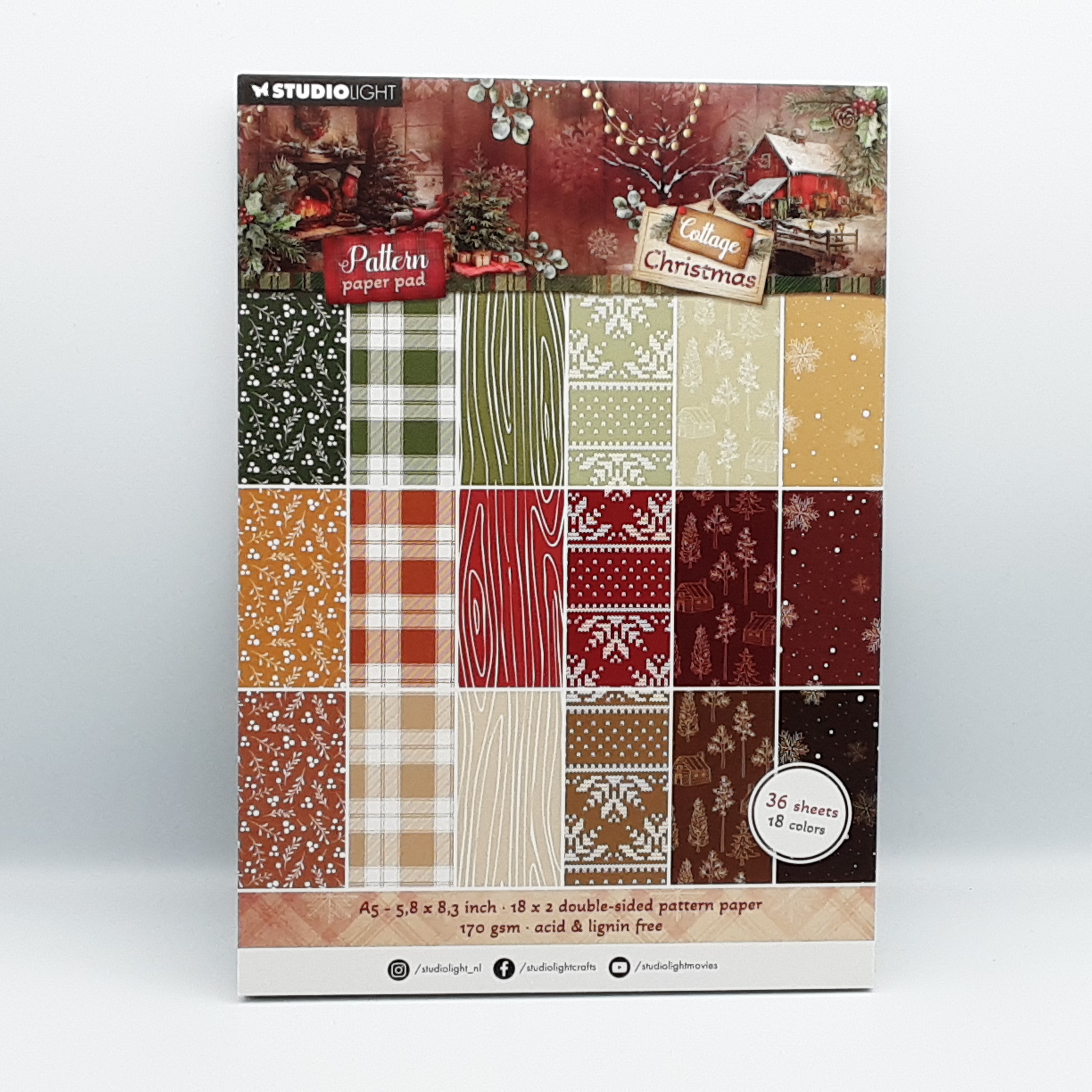 Pattern paper pad cottage christmas