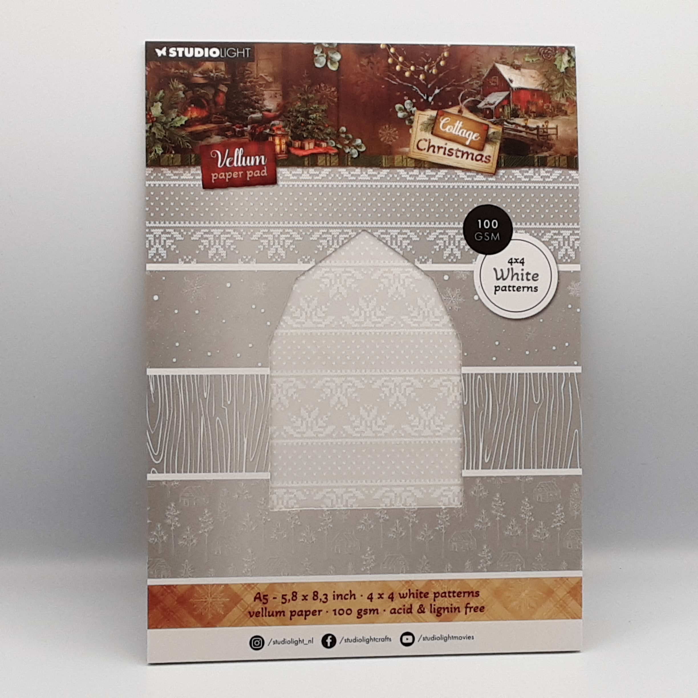 Vellum paperpad cottage christmas