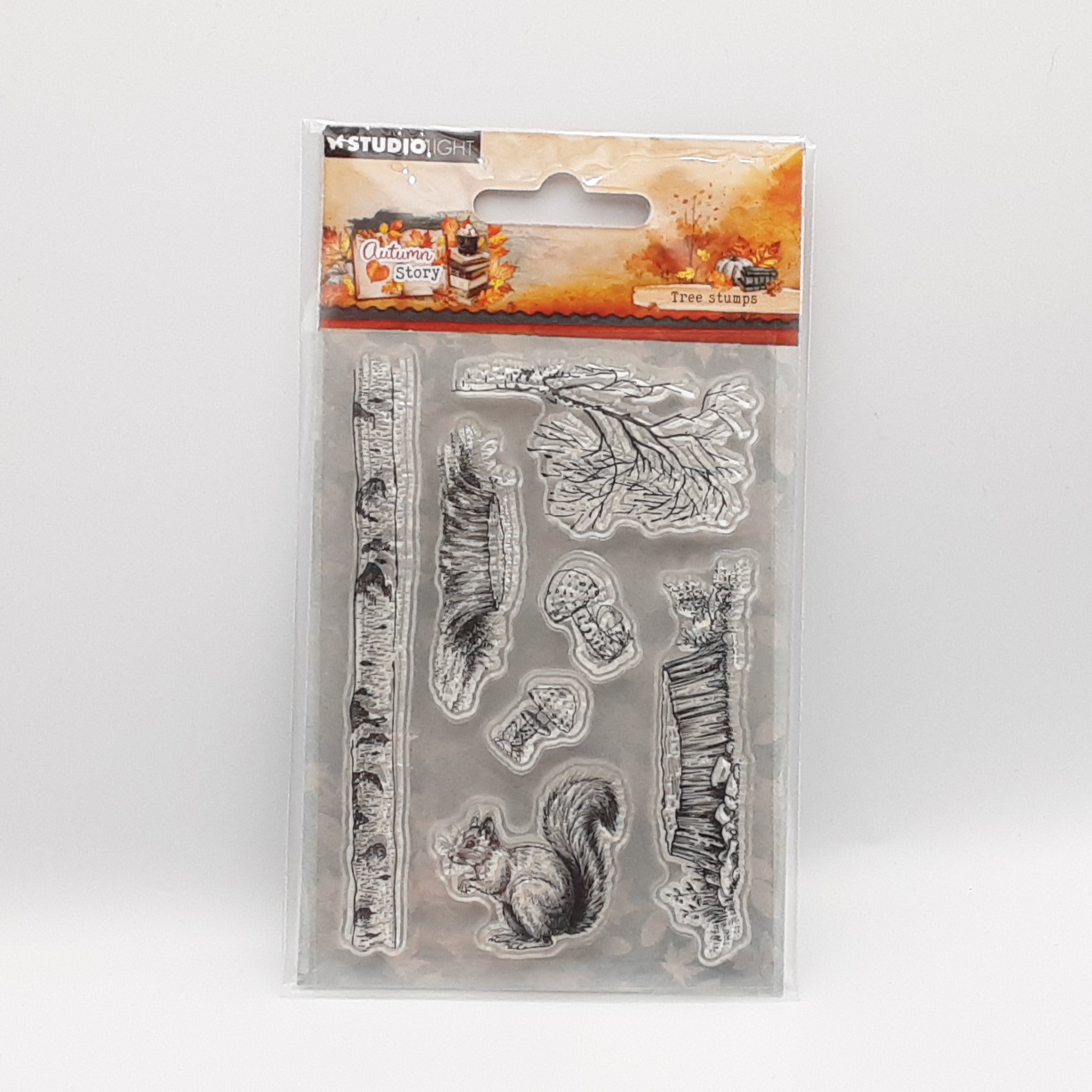 Autumn story clear stamp tree stumps